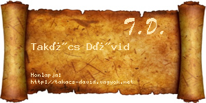 Takács Dávid névjegykártya